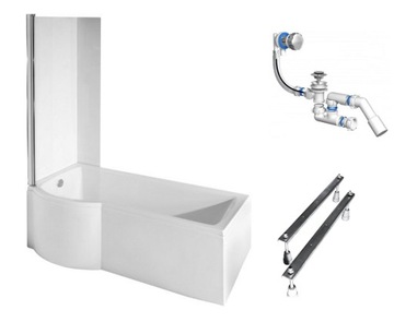 Trough angular acrylic besco inspiro drain center 170 x 70 centimeters, фото