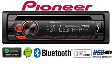 Автомагнитола автомобильное pioneer deh-s420bt 1-din, фото