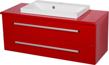Focus furniture for the bathroom red cabinet+ washbasin 100, фото