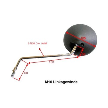 Right mirror yamaha xt 600 з tenere 83-84 new, фото