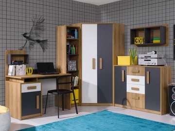 Table chest of drawers angular cabinet set horn furniture wall youth quattro 7, фото