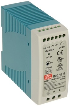 ИМПУЛЬСНЫЙ ИСТОЧНИК ПИТАНИЯ MDR-40-12 12V 40W DIN