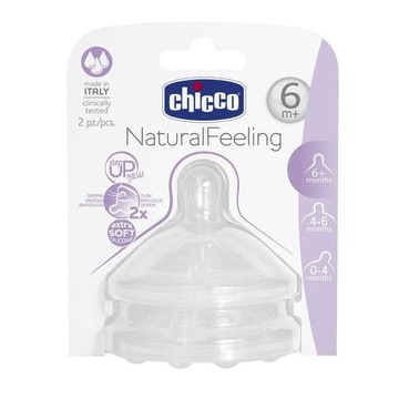 Силиконовая соска 6 мес+ Chicco Natural Feeling 2 шт.