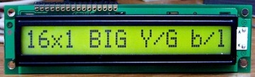 ART BIG! LCD 1x16 BIG! 122x33mm LED (yellow/green)