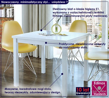 КВАДРАТНЫЙ СТОЛ ==== БЕЛЫЙ 80x80 РАСШИРЯЕМЫЙ 160x80