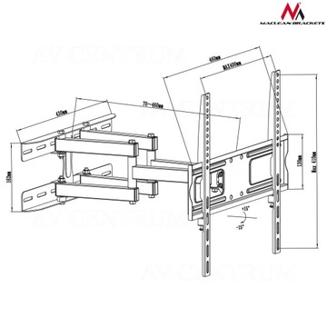 РЕГУЛИРУЕМОЕ КРЕПЛЕНИЕ ДЛЯ ТВ VESA 400x400 26-55 ДЮЙМОВ 30 КГ