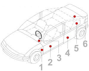 РЕШЕТКА ДИНАМИКА VW SKODA серая 165мм 2 шт.