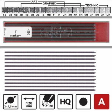 Гриффины карандашные 2 мм - Koh-I-Noor - 6B, 12 шт.