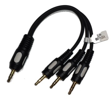 Rozdzielacz AUDIO Jack 3,5 wtyk / 3x wtyk (0289)