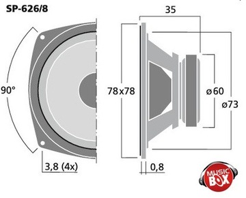 MONACOR SP-626/8 Широкополосный громкоговоритель 8 Ом