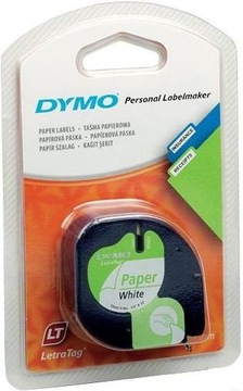 Taśma Dymo LetraTag 12 mm x 4 m papierowa biała S0721510 59421