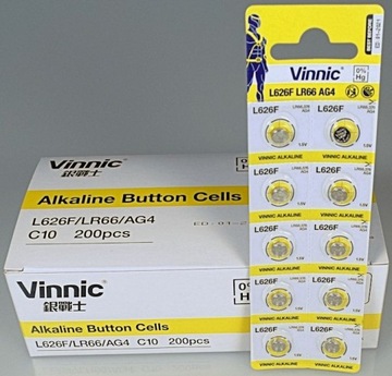 10x ЩЕЛОЧНАЯ БАТАРЕЯ AG4 VINNIC 377 626 G4 LR66