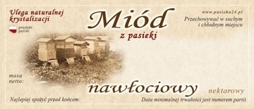 Etykiety na Miód Nawłociowy (100szt) - wzór E1012