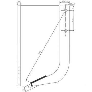 Твердосплавный зубец румпеля 40x10 335 мм RS1898 Y