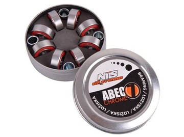 ŁOŻYSKA 8 szt. METAL NILS EXTREME ABEC-7 RS CHROME