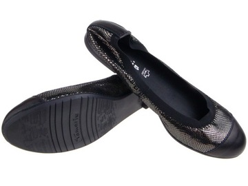 Tamaris buty balerinki 22131 czarne łuska 36