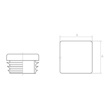 Заглушка для квадратного профиля стойки 120х120 мм.