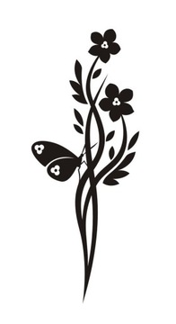 Naklejka na ścianę motyle kwiaty dekor Ornament 2