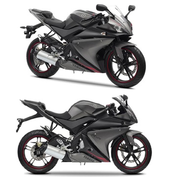 YAMAHA YZF R125 НАКЛЕЙКИ ФАНЕРА 2012-13 СЕРЫЙ КОВРИК 