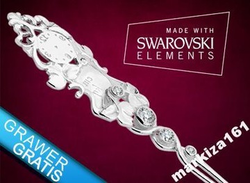 СЕРЕБРЯНАЯ ЛОЖКА С ЦИРКОНАМИ SWAROVSKI ДЛЯ КРЕЩЕНИЯ