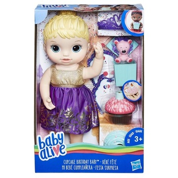 URODZINOWA LALKA BABY ALIVE PREZENT TORT HASBRO