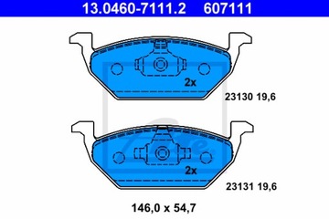 Колодки передние ATE SKODA RAPID 256мм