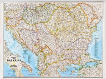 BAŁKANY MAPA ŚCIENNA OZDOBNA NATIONAL GEOGRAPHIC