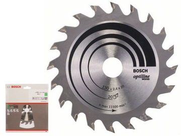 BOSCH Piła tarczowa do drewna Optiline 130x20 20z