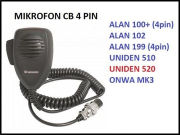 Микрофон Pear CB 4pin ALAN PRESIDENT UNIDEN