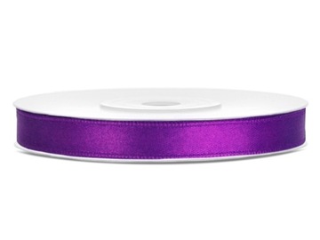 Wstążka satynowa 6mm Purpurowa 25m Tasiemka Wielkanoc Ozdoby Dekoracje 1szt