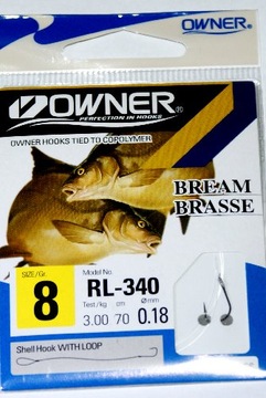 Owner Przypon Leszczowy RL-340 hak.8 żyłka 0,18mm