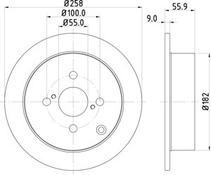 ДИСКИ ЗАДНИЕ TEXTAR КОЛОДКИ TOYOTA COROLLA E12 258MM