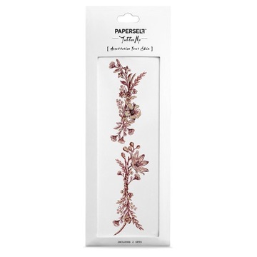Tatuaż zmywalny wodny PAPERSELF BURGUNDY GARDEN 2sz Kwiaty