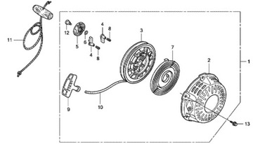 Стартер HONDA GX120 GX160 в сборе 28400-ZH8-013