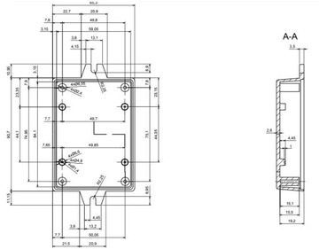 ПЛАСТИКОВЫЙ КОРПУС 90 Х 65 Х 22 Z53U, СВЕТЛЫЙ