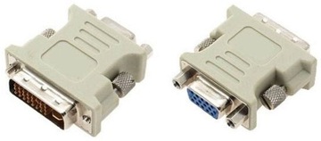 Adapter przejściówka DVI (m) - dSub VGA (ż) szary