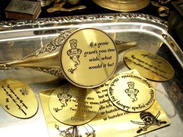 МАЛЕНЬКАЯ ЛАМПА АЛАДДИНА, ЗОЛОТАЯ ТРУБКА С СИНИМ, КАК ИЗ 1000 И ОДНОЙ НОЧИ