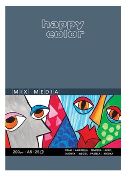 Blok A5 HAPPY COLOR Mix Media 200g 25 kartek