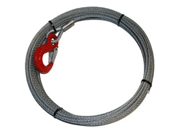 lina stalowa z hakiem HS - 4mm x 20m 1,15t 6x19