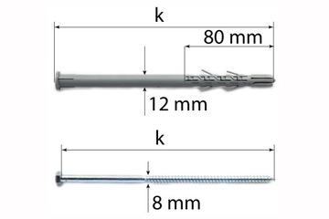 Заглушки расширения 12x260, длинные расширения, 50 комплектов.