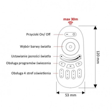 4-зонный RGB LED RF2.4G пульт дистанционного управления #589