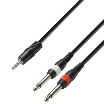 Adam Hall przewód jack 3.5mm stereo - 2x jack 6.3