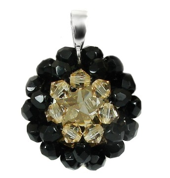 ARSYLION czarna zawieszka Swarovski Golden Shadow