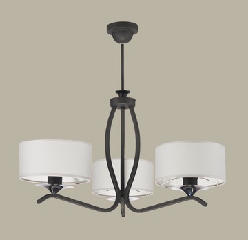 Lampa żyrandol ABAŻUR grafit KASZMIR 3-pł 1278 J