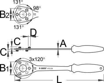 ИНСТРУМЕНТ ДЛЯ БЛОКИРОВКИ КАССЕТ 16710/2BI 13/14 UNIOR