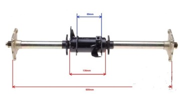 OŚ ośka TYŁ ATV 110 125 BEZ ZĘBATKI I TARCZY HAMULCO 65cm