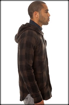 COMUNE BRANTON DARK OLIVE CHECKERED HOODED JACKET