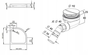 фото ориг. №2, Children's pool radaway siros a compact 80x80+ siphon