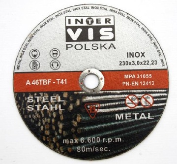 TARCZE TARCZA DO CIĘCIA METALU 230/3 mm INOX IV