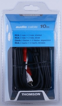 Kabel 2x RCA - 2x RCA Cinch M/M Ekran 10m. THOMSON